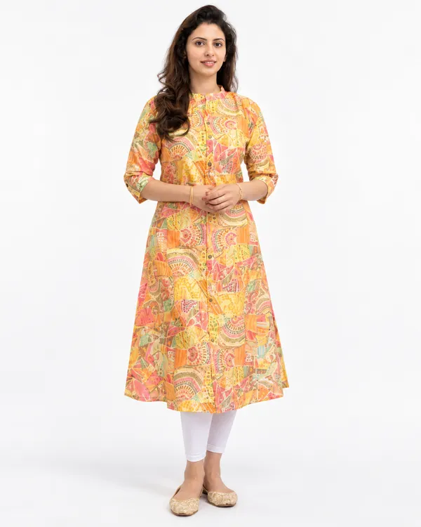 100%_Cotton_Yellow_Co-Ord_Set,_Designer_Printed_for_Festive,_Office,_Daily_Wear