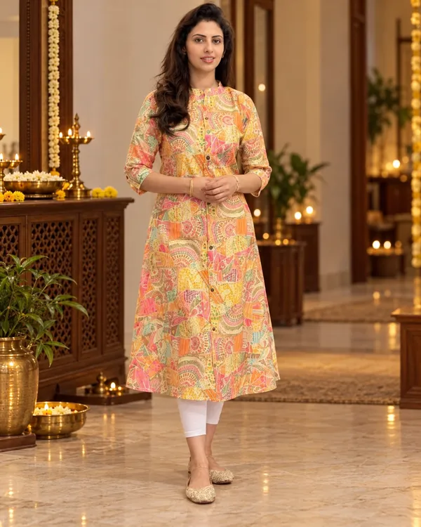 100%_Cotton_Yellow_Co-Ord_Set,_Designer_Printed_for_Festive,_Office,_Daily_Wear