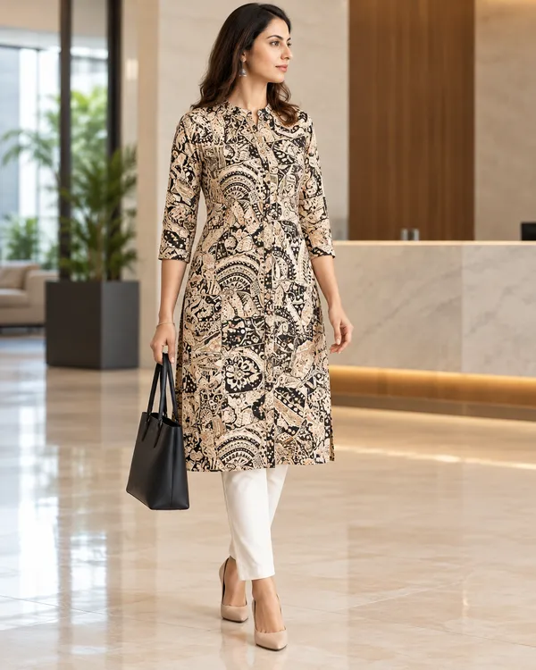 100%_Cotton_Peach_Co-Ord_Set,_Designer_Printed_for_Festive,_Office,_Daily_Wear