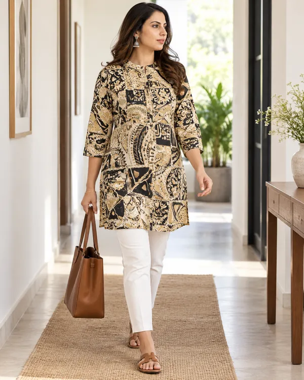 100%_Cotton_Peach_Co-Ord_Set,_Designer_Printed_for_Festive,_Office,_Daily_Wear