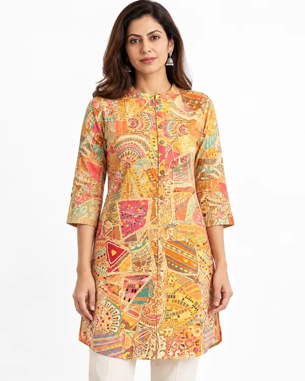 100%_Cotton_Peach_Co-Ord_Set,_Designer_Printed_for_Festive,_Office,_Daily_Wear