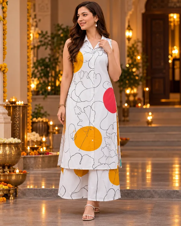 100%_Cotton_White_Co-Ord_Set,_Designer_Printed_for_Festive,_Office,_Daily_Wear