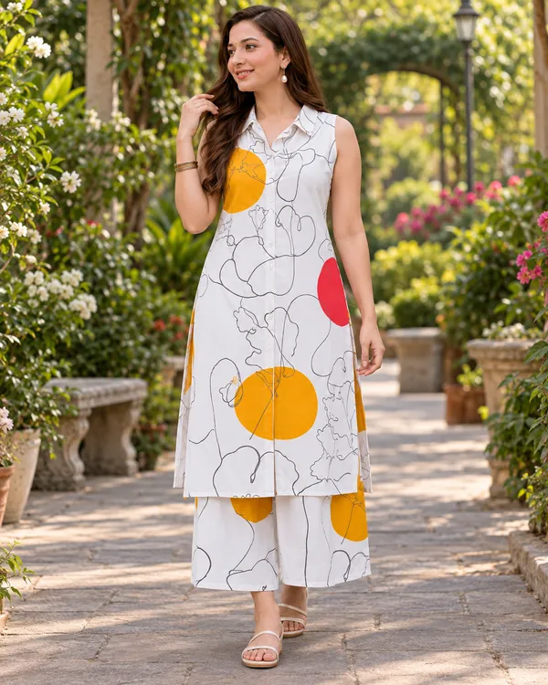 100%_Cotton_White_Co-Ord_Set,_Designer_Printed_for_Festive,_Office,_Daily_Wear