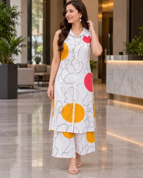 100%_Cotton_White_Co-Ord_Set,_Designer_Printed_for_Festive,_Office,_Daily_Wear