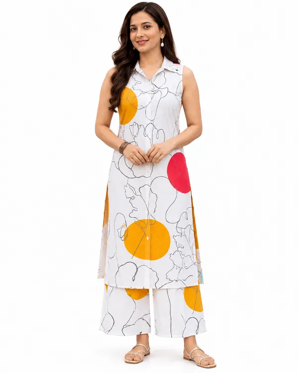 100%_Cotton_White_Co-Ord_Set,_Designer_Printed_for_Festive,_Office,_Daily_Wear