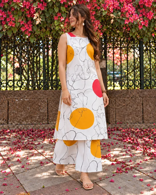 100%_Cotton_White_Co-Ord_Set,_Designer_Printed_for_Festive,_Office,_Daily_Wear