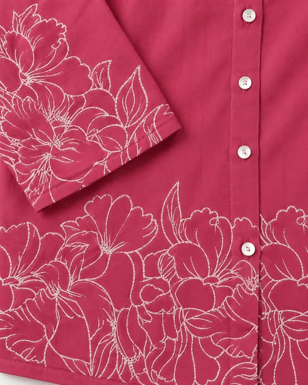 100%_Cotton_Pink_Kurti_&_Pant_Set,_Designer_Floral_Printed_for_Festive,_Office,_Daily_Wear