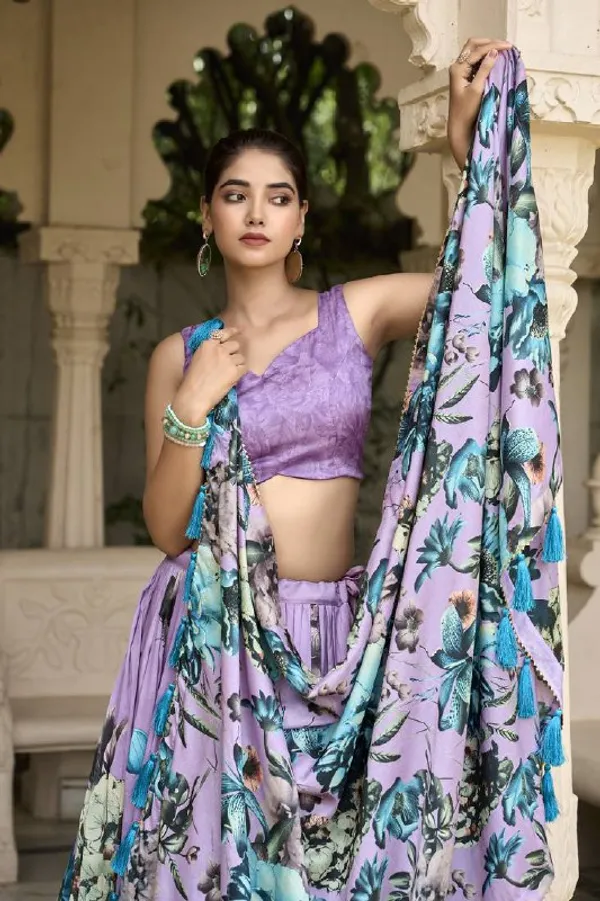 Designer_Lavender_Floral_Print_Dola_Silk_Digital_Print_Festive_Lehenga_Choli_For_Women