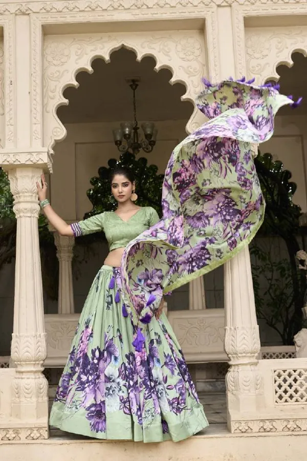 Designer_Light_Green_Floral_Print_Dola_Silk_Digital_Print_Festive_Lehenga_Choli_For_Women