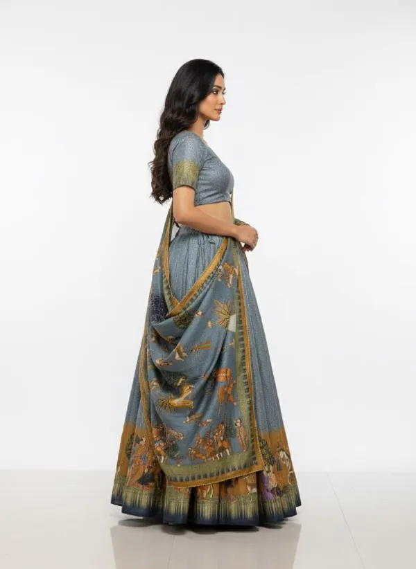 Designer_Grey_Figurative_Border_Dola_Silk_Digital_Print_Festive_Lehenga_Choli_For_Women