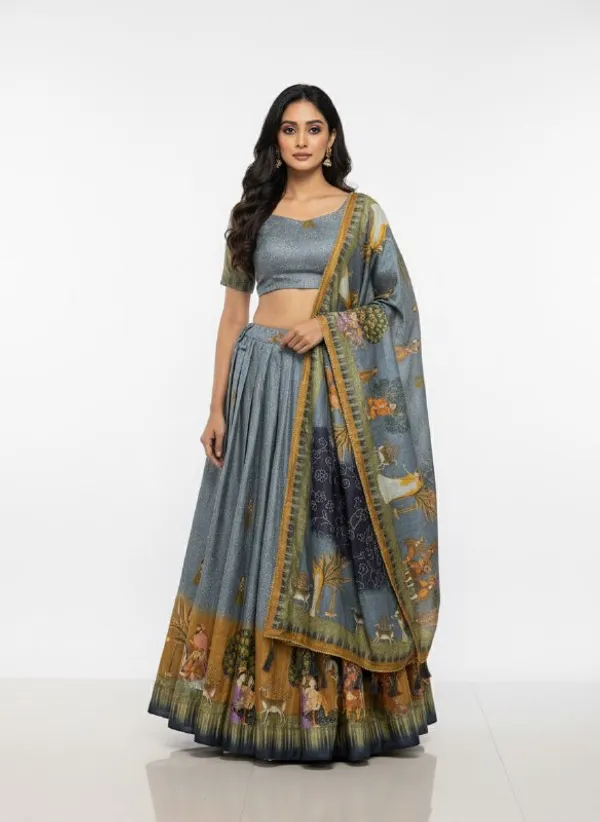 Designer_Grey_Figurative_Border_Dola_Silk_Digital_Print_Festive_Lehenga_Choli_For_Women