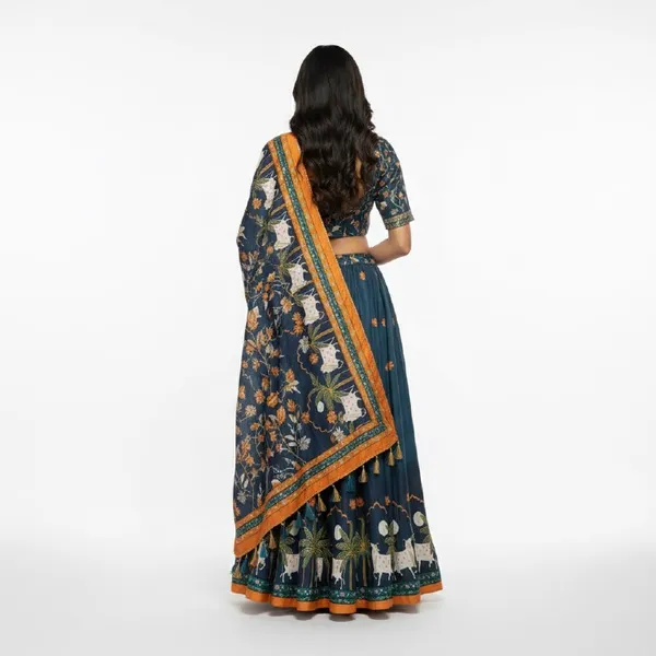 Designer_Navy_Blue_Figurative_Print_Dola_Silk_Digital_Print_Festive_Lehenga_Choli_For_Women