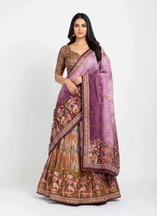 Designer_Multicolour_Vertical_Strokes_and_Floral_Hem_Dola_Silk_Digital_Print_Festive_Lehenga_Choli_For_Women