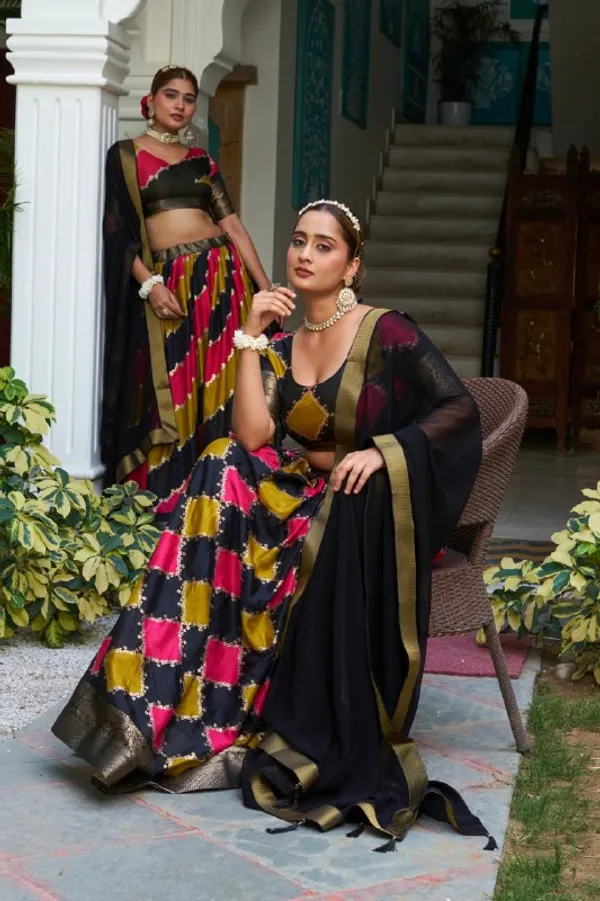Designer_Multicolour_Diamond_Motifs_Dola_Silk_Digital_Print_Festive_Lehenga_Choli_For_Women