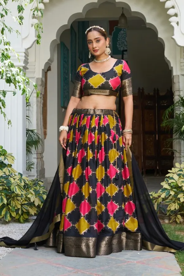 Designer_Multicolour_Diamond_Motifs_Dola_Silk_Digital_Print_Festive_Lehenga_Choli_For_Women