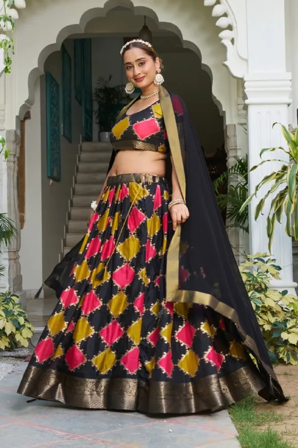 Designer_Multicolour_Diamond_Motifs_Dola_Silk_Digital_Print_Festive_Lehenga_Choli_For_Women