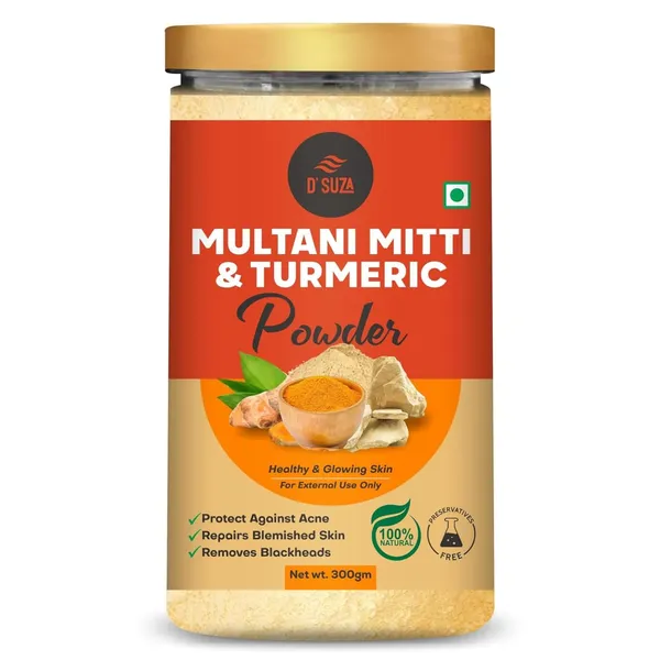 Multani_Mitti_Powder_|_Natural_Fuller's_Earth_for_Face_&_Hair_|_Removes_Dead_Skin,_Cleanses_Pores,_Reduces_Dandruff_&_Scalp_Itchiness_|_Soft_&_Glowing_Skin_(300g,_Multani_Mitti_&_Turmeric)
