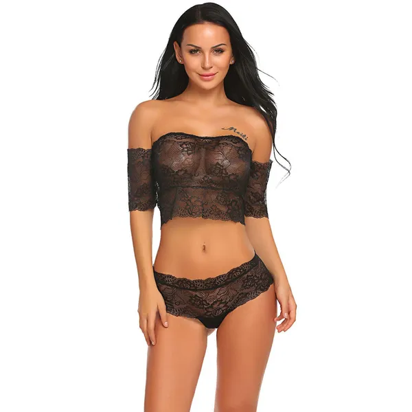 Black_Off_Shoulder_Lingerie_Set_For_Women
