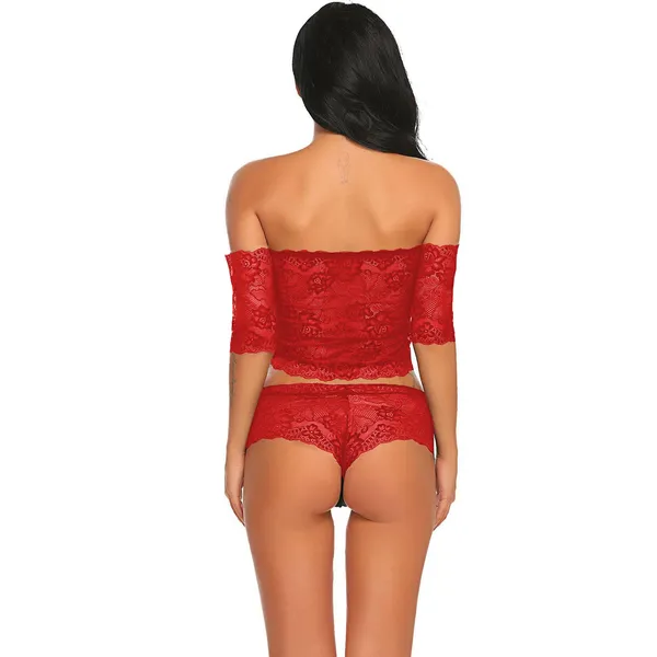 Red_Off_Shoulder_Lingerie_Set_For_Women