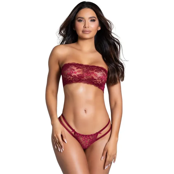 Maroon_Tube_Lingerie_Set_For_Women