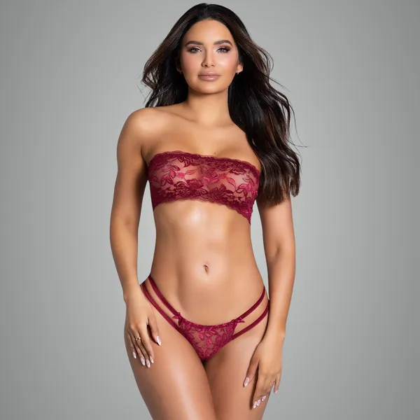 Maroon_Tube_Lingerie_Set_For_Women