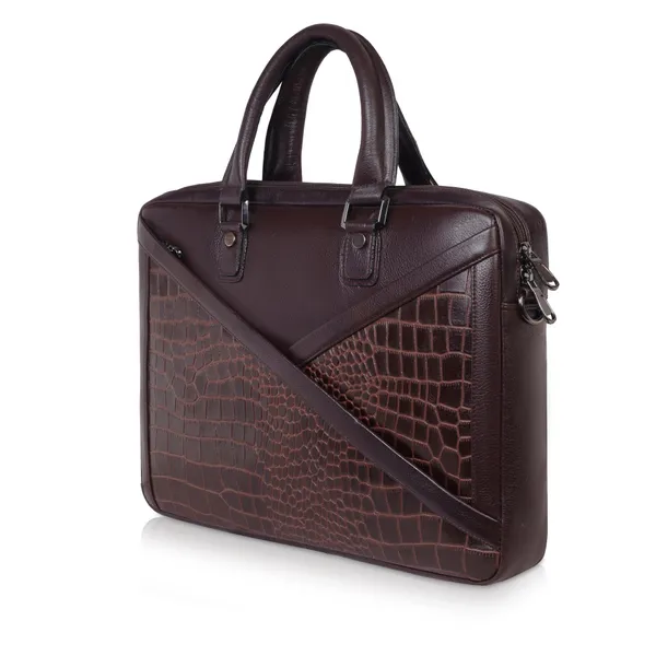 Brown_Genuine_Leather_Crocodile_Textured_Design_(16_In)_Laptop_Bag_For_Men