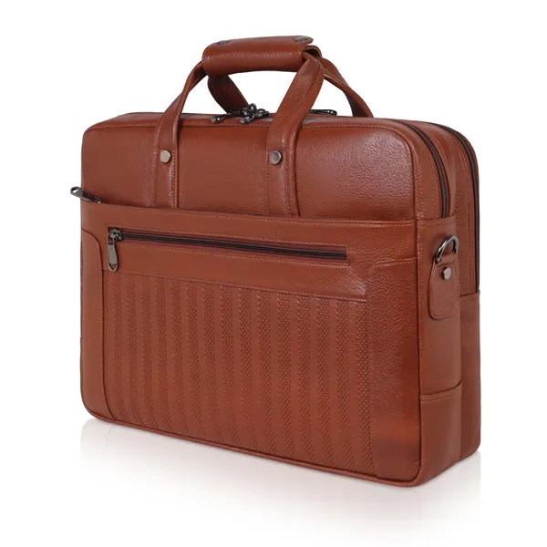 Tan_Genuine_Leather_With_Shoulder_Strap_Executive_Office_Laptop_Bag_For_Men