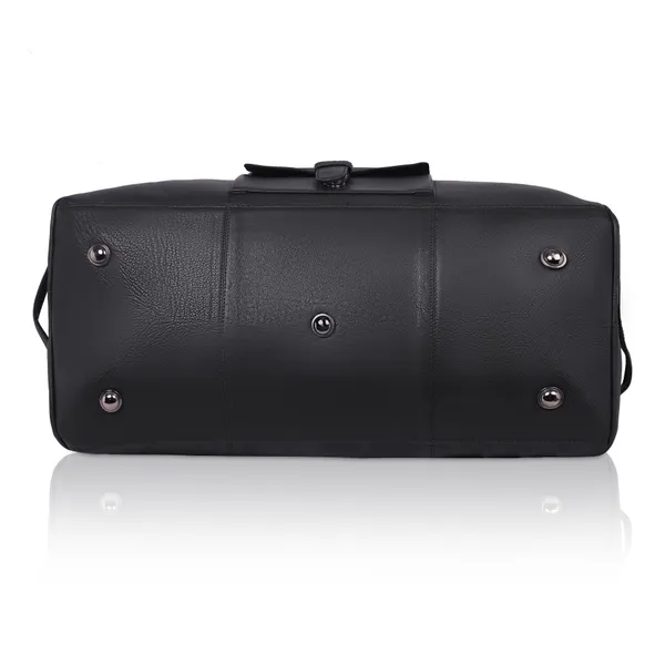 Black_Classic_Leather_Travel_With_Shoulder_Strap_Spacious_Overnight_&_Weekender_Duffel_Bag_For_Men