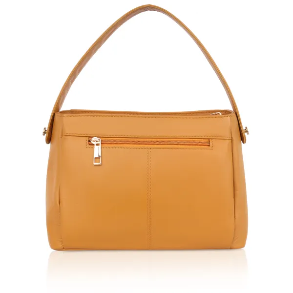 Peach_Leather_With_Adjustable_Strap_Elegant_Shoulder_Handbag_For_Women