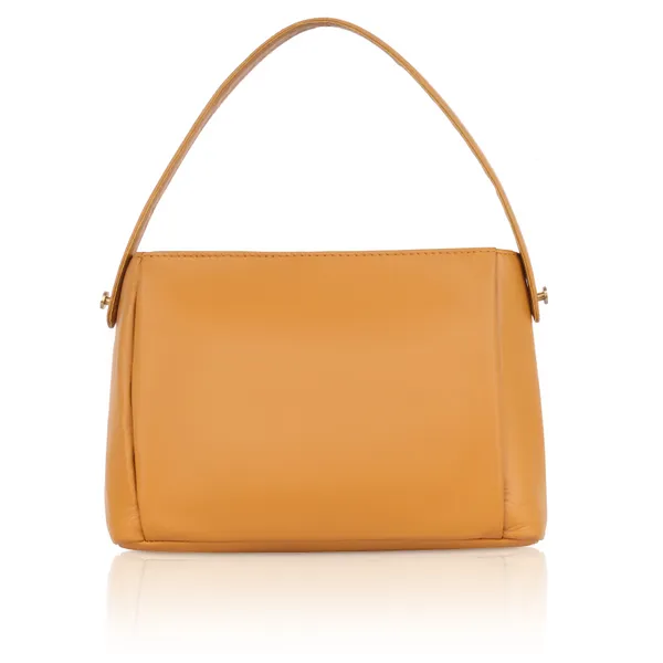 Peach_Leather_With_Adjustable_Strap_Elegant_Shoulder_Handbag_For_Women