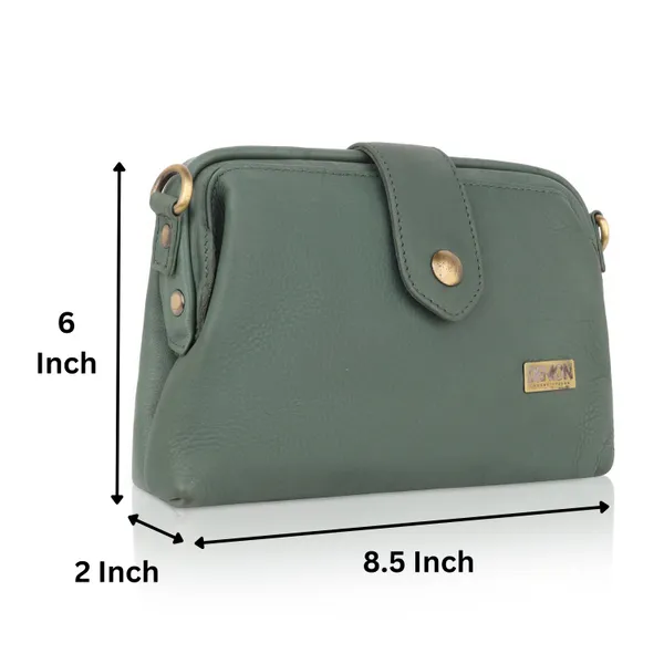 Green_Leather_Compact_With_Vintage_Gold_Detailing_Shoulder_Sling_&_Crossbody_Bag_For_Women