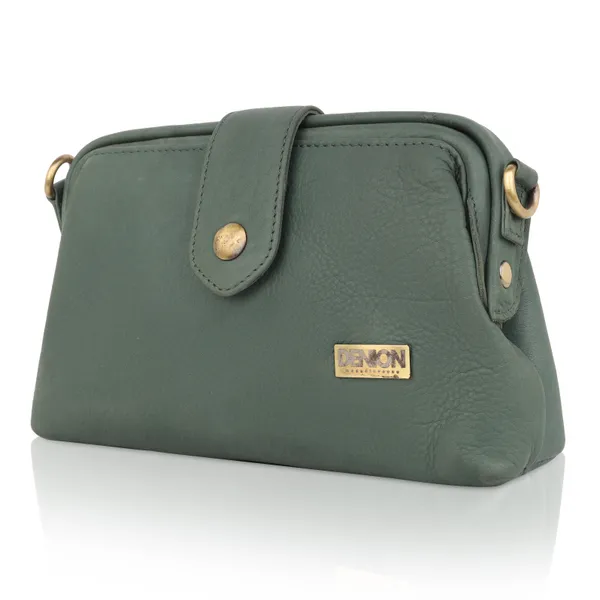 Green_Leather_Compact_With_Vintage_Gold_Detailing_Shoulder_Sling_&_Crossbody_Bag_For_Women