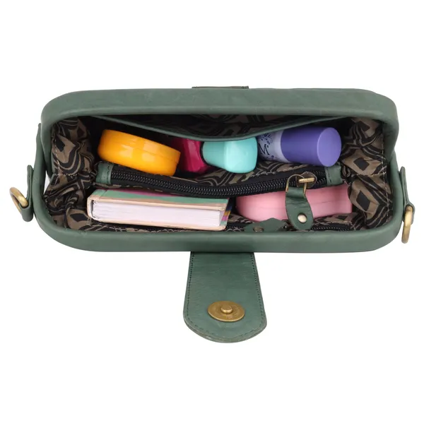 Green_Leather_Compact_With_Vintage_Gold_Detailing_Shoulder_Sling_&_Crossbody_Bag_For_Women