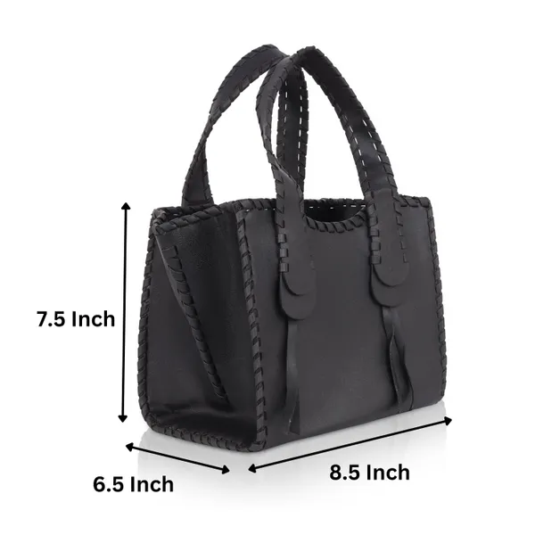 Black_Stylish_Leather_Tote_Handwoven_Design_Shoulder_&_Handbag_For_Women