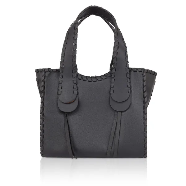 Black_Stylish_Leather_Tote_Handwoven_Design_Shoulder_&_Handbag_For_Women