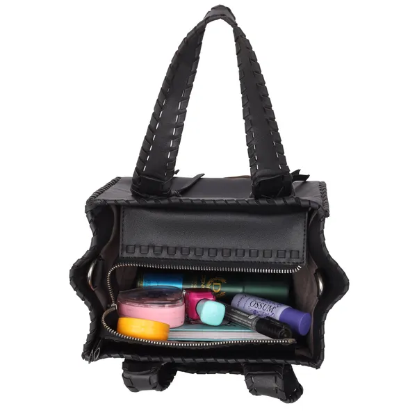 Black_Stylish_Leather_Tote_Handwoven_Design_Shoulder_&_Handbag_For_Women