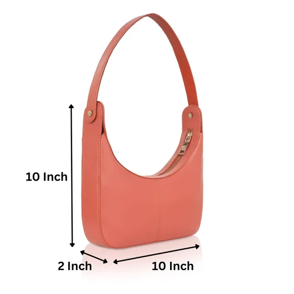 Peach_Coral_Leather_Shoulder_&_Underarm_Chic_Handbag_For_Women