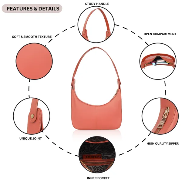 Peach_Coral_Leather_Shoulder_&_Underarm_Chic_Handbag_For_Women