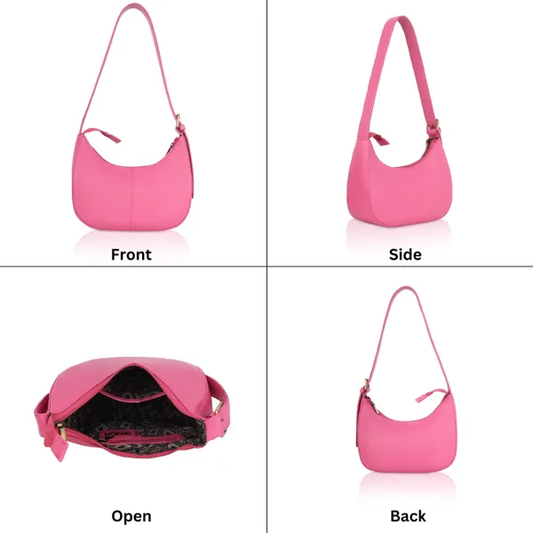 Pink_Pink_Leather_Shoulder_Bag_Trendy_Underarm_Handbag_With_Zipper_Closure_Compact_&_Chic_Everyday_Purse_For_Women