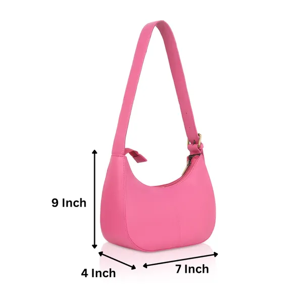 Pink_Pink_Leather_Shoulder_Bag_Trendy_Underarm_Handbag_With_Zipper_Closure_Compact_&_Chic_Everyday_Purse_For_Women