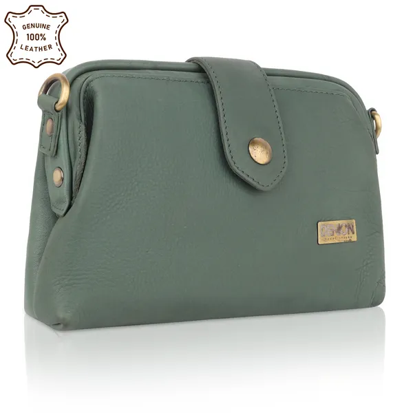 Green_Leather_Compact_With_Vintage_Gold_Detailing_Shoulder_Sling_&_Crossbody_Bag_For_Women