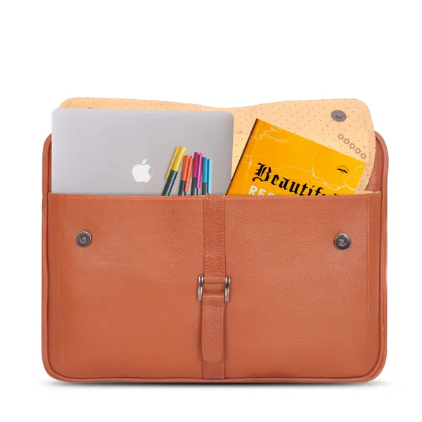 Premium_Tan_Leather_Laptop_Office_Bag_for_Men_|_Half-Flap_Design_with_3_Front_Zipper_Pockets