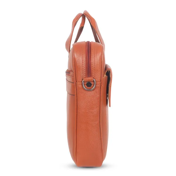 Premium_Tan_Leather_Laptop_Office_Bag_for_Men_|_Half-Flap_Design_with_3_Front_Zipper_Pockets