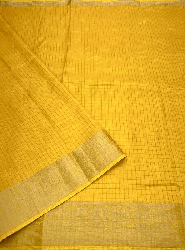 Yellow_Cotton_Silk_Self_Design_&_Printed_&_Animal_Print_&_Checkered_Bollywood_Pure_Regular_Saree_For_Women