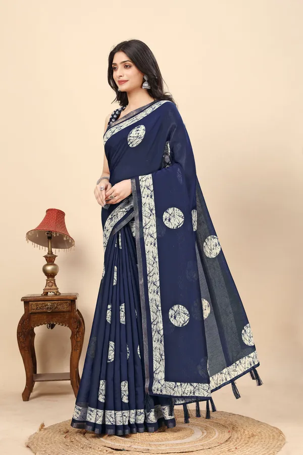 Light_Blue_Cotton_Silk_Printed_Hand_Batik_Pure_Regular_Saree_For_Women