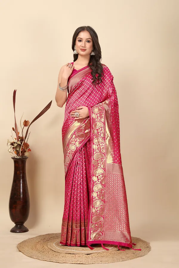 Pink_Art_Silk_&_Jacquard_Woven_Banarasi_Pure_Regular_Saree_For_Women