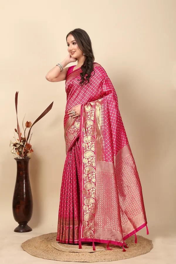 Pink_Art_Silk_&_Jacquard_Woven_Banarasi_Pure_Regular_Saree_For_Women