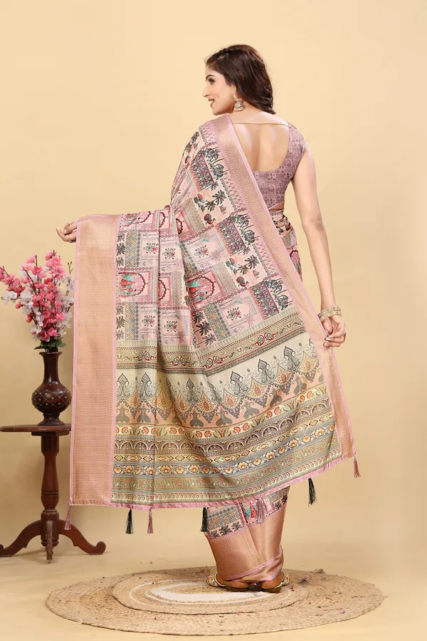 Pink_Cotton_Silk_Self_Design_&_Printed_&_Animal_Print_&_Checkered_Bollywood_Pure_Regular_Saree_For_Women