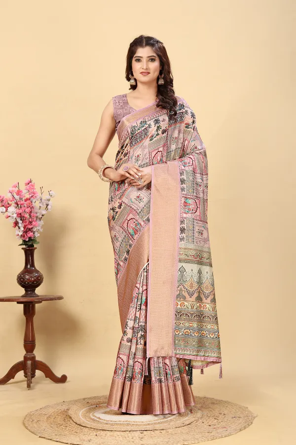 Pink_Cotton_Silk_Self_Design_&_Printed_&_Animal_Print_&_Checkered_Bollywood_Pure_Regular_Saree_For_Women