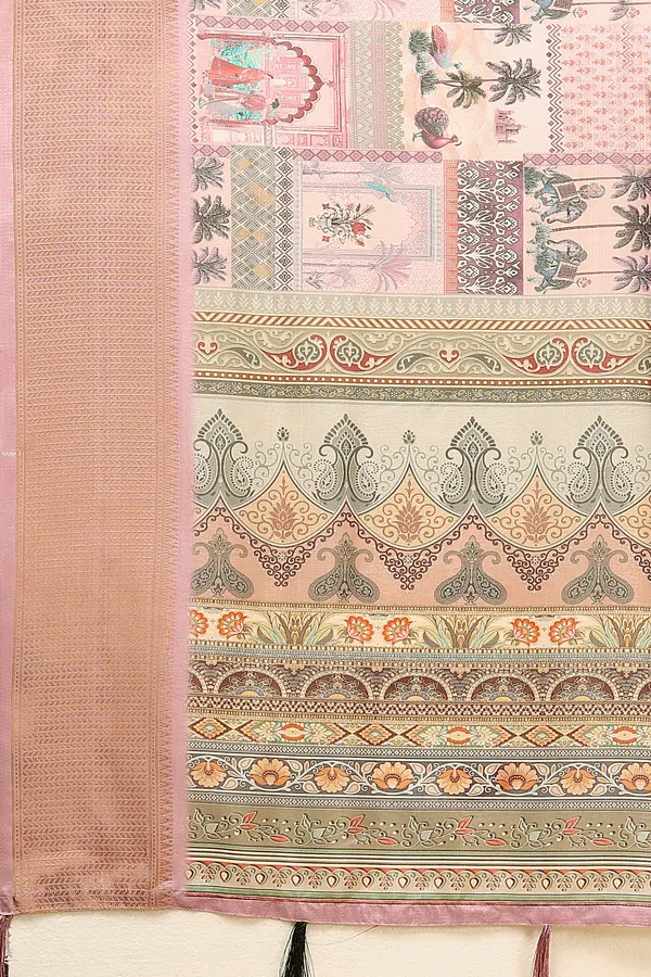 Pink_Cotton_Silk_Self_Design_&_Printed_&_Animal_Print_&_Checkered_Bollywood_Pure_Regular_Saree_For_Women